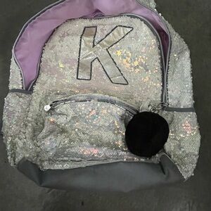 K letter Justice sparkle Bag with Stylish Design